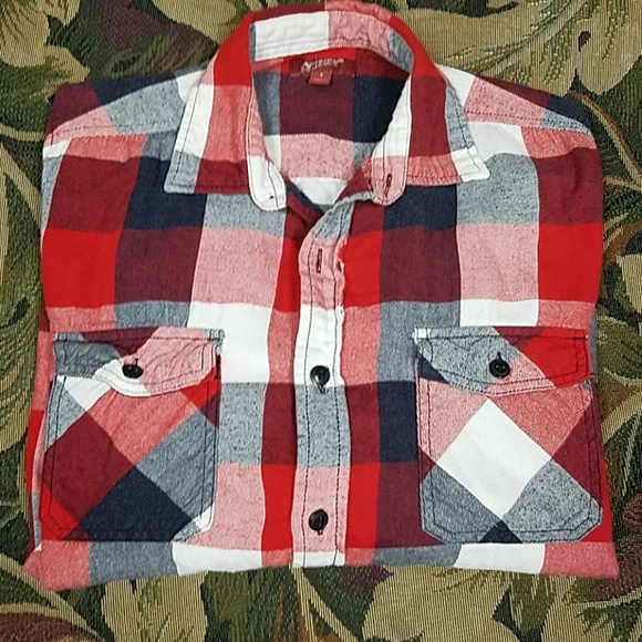 Arizona Jean Co. Men's flannel Red, White and Blue - Picture 3 of 4